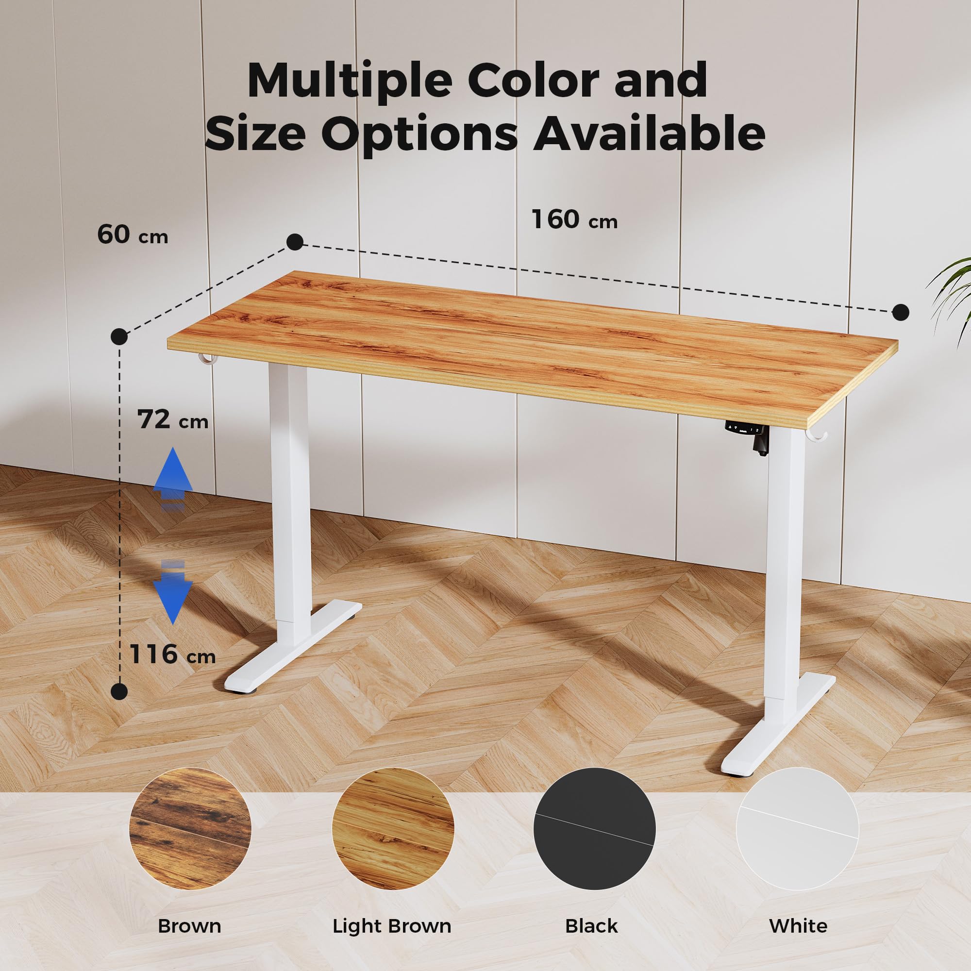 Agilestic Electric Standing Desk, 2 Memory Buttons, 160x60cm
