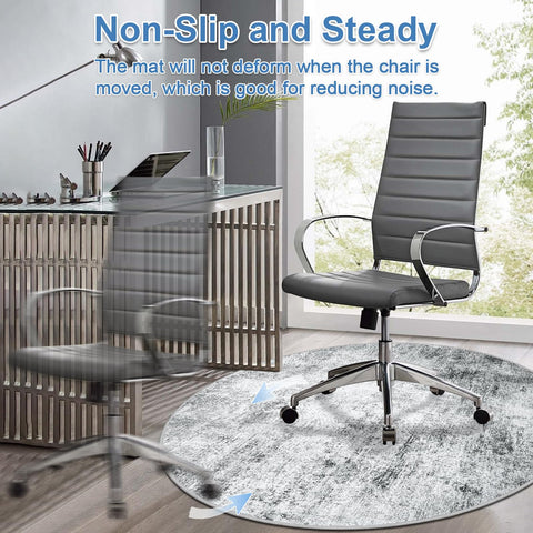 Capslpad Office Chair Mats for Hardwood Floor ø120cm Round Non-Slip Modern Abstract Home Multi Purpose Chair Mat Low Pile Floor Protector Chair