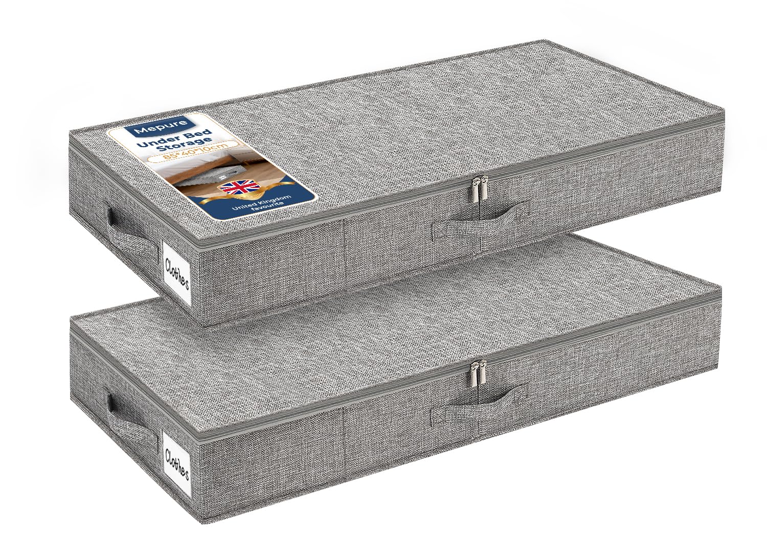 mepure 10cm High Under Bed Storage Low Profile, 85×40×10cm, 2-Pack