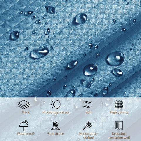 Stfery Waffle Shower Curtain with Metal 120x200 Shower Curtain Waterproof Mould Resistant