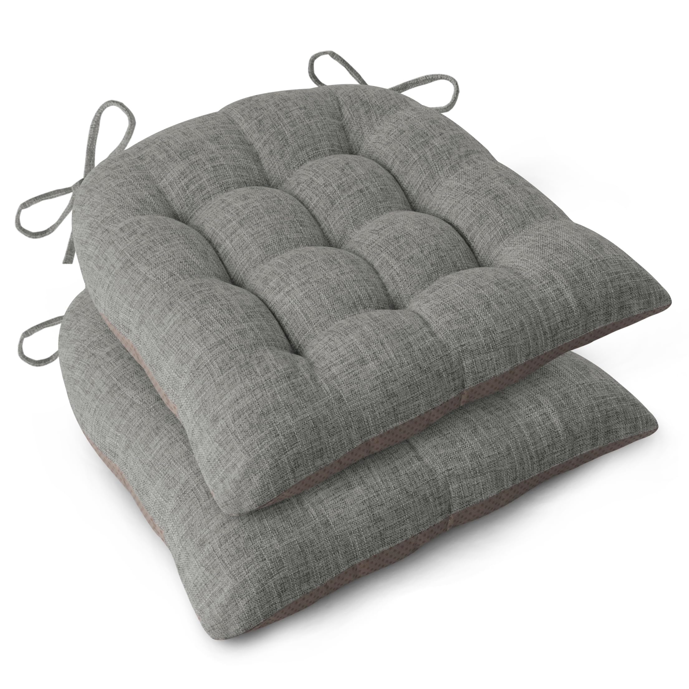 FlyGulls Chair Cushions for Dining Chairs Set of 2 46x42x7.6 cm Light Grey