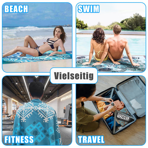 Startseite Microfibre Beach Towels for Adults - 2 Pack 180x100cm Lightweight Beach Towel Extra Large