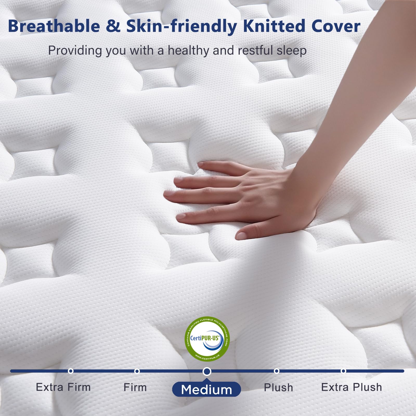 SEZMOONSI 3FT Single Mattress, 9.1 Inch Hybrid Single Size Mattress with Breathable Soft Fabric