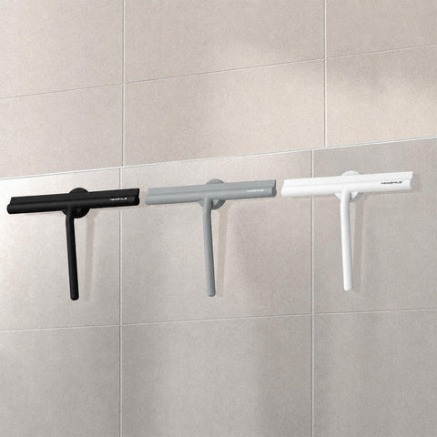 Minismus Silicone Shower Squeegee, No Drilling Bathroom - 28cm Grey Magnet