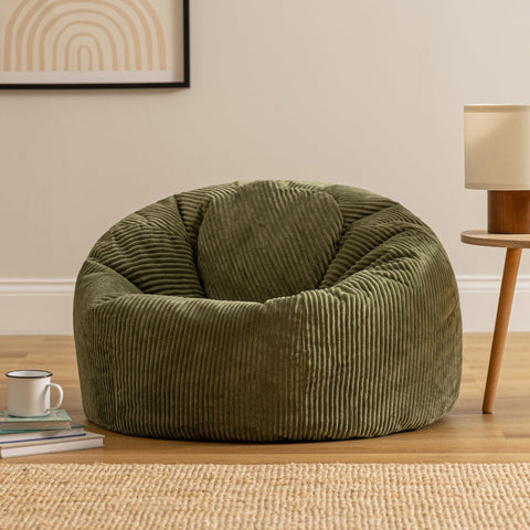icon Kingston Cord Bean Bag with Filling Included, Green