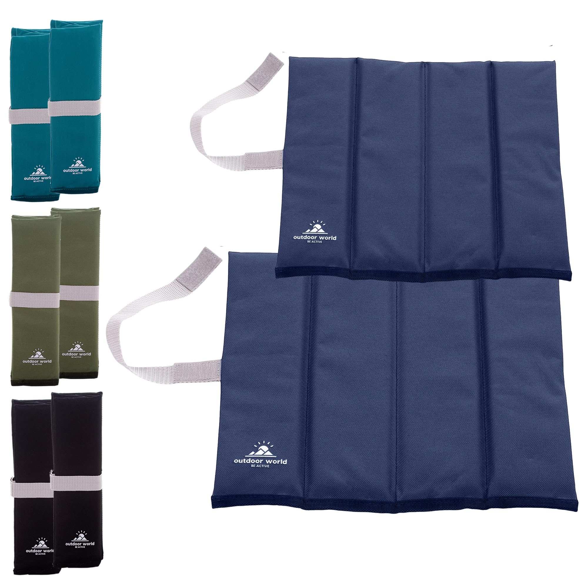2 x Outdoor World Folding Sit Mats – Lightweight Waterproof Foam Seat Pad for Camping, Hiking, Festivals & Picnics