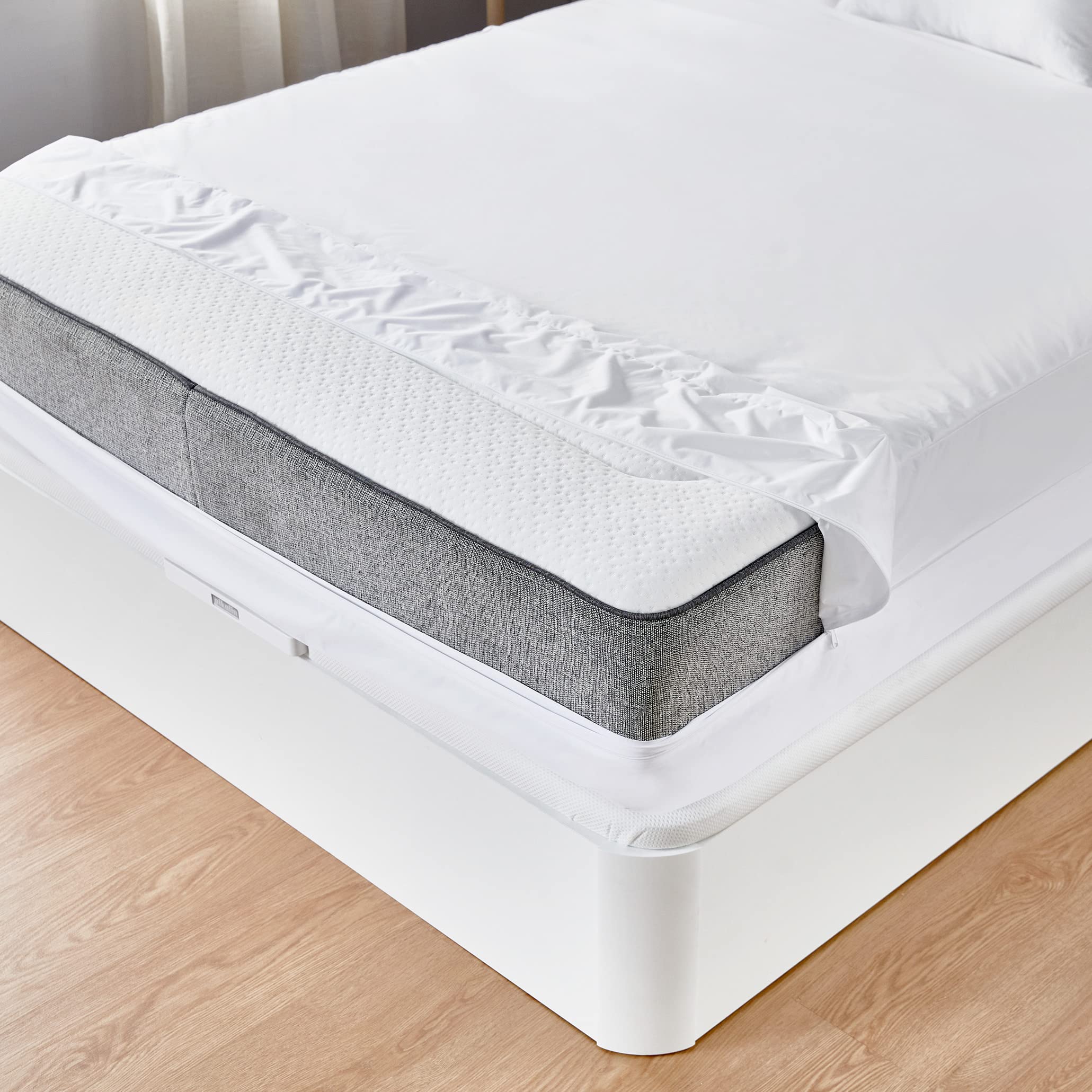 Pikolin Home - Sanitary Mattress Protector – Waterproof, Breathable, white Cama 150-150 x 190/200 cm white