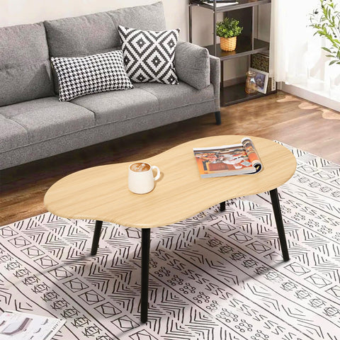 FEUFOAM Small Coffee Table Cloud Coffee Table Modern Center Table Floor Table Natural Wood Irregular Coffee Tables Suitable for Living Room Small