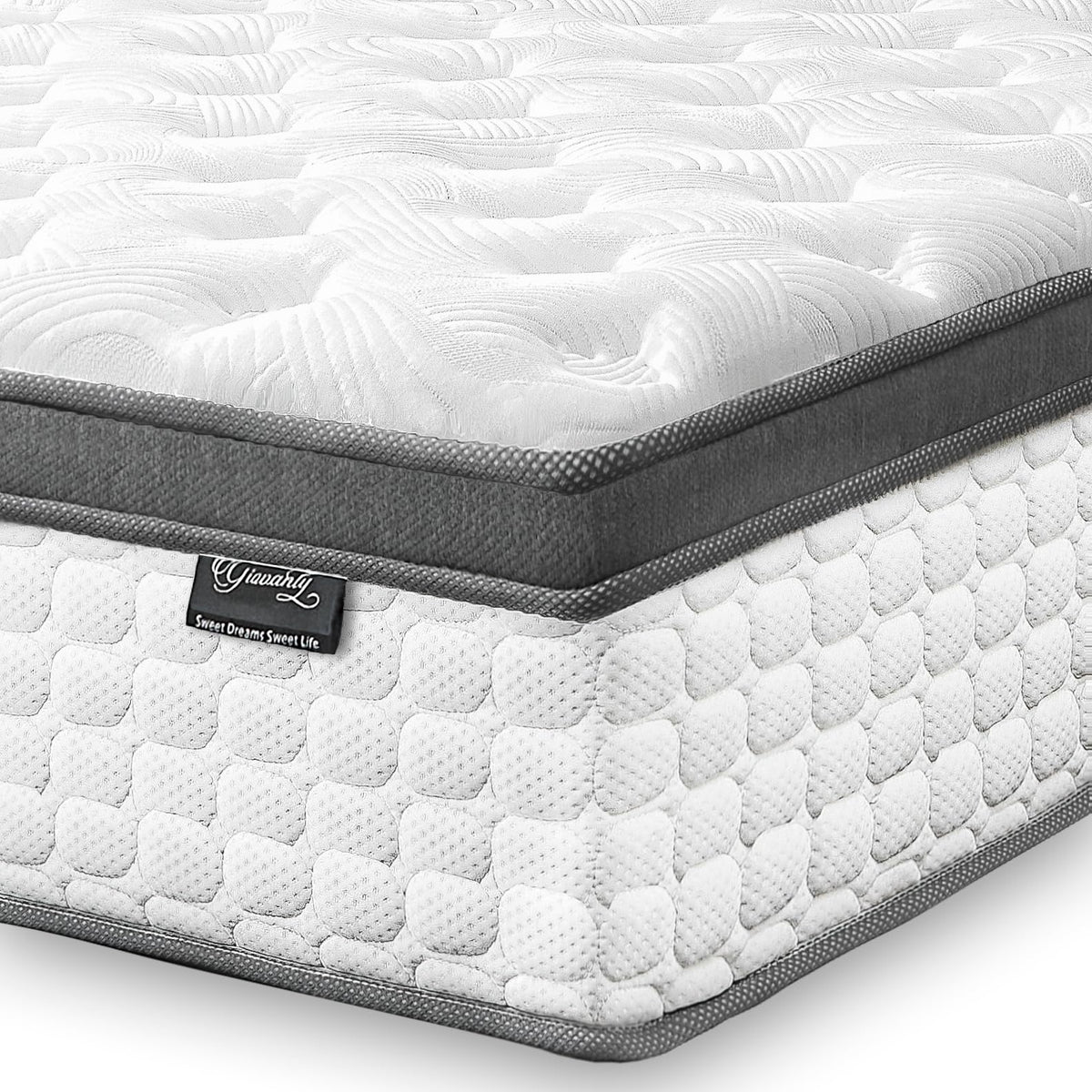 Giovanly 10 Inch Single Size Mattress, Hybrid Mattress in a box Gel Memory Foam, Pocket Springs