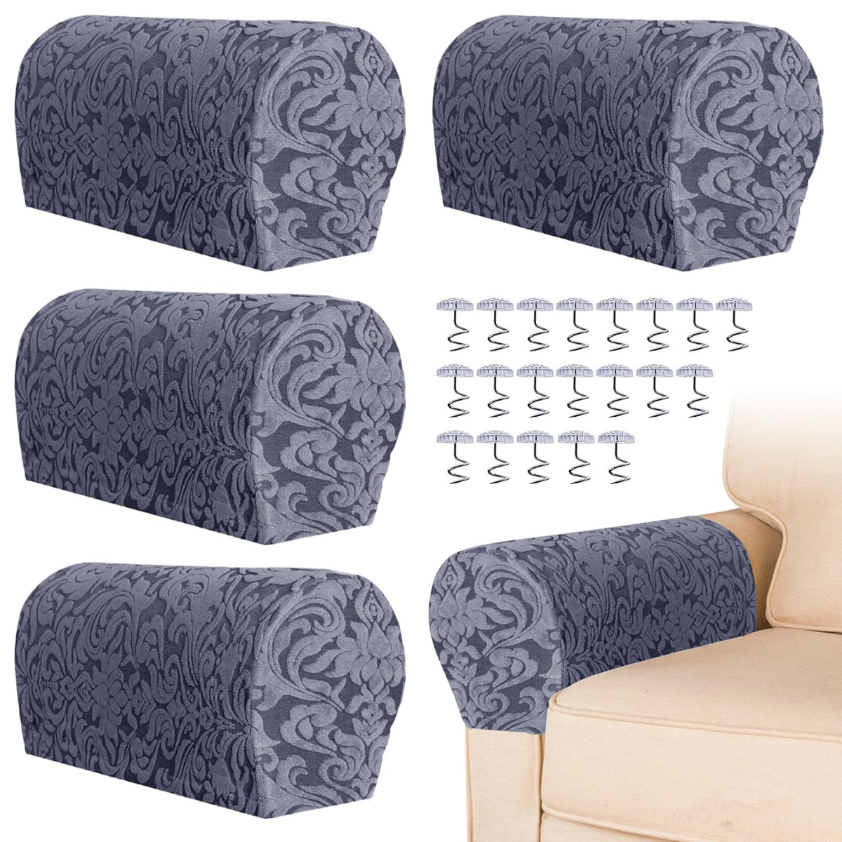 YancLife Armrest Chair Covers, Set of 4 Stretch Armchair Couch Armchair Covers for Arms Sofa