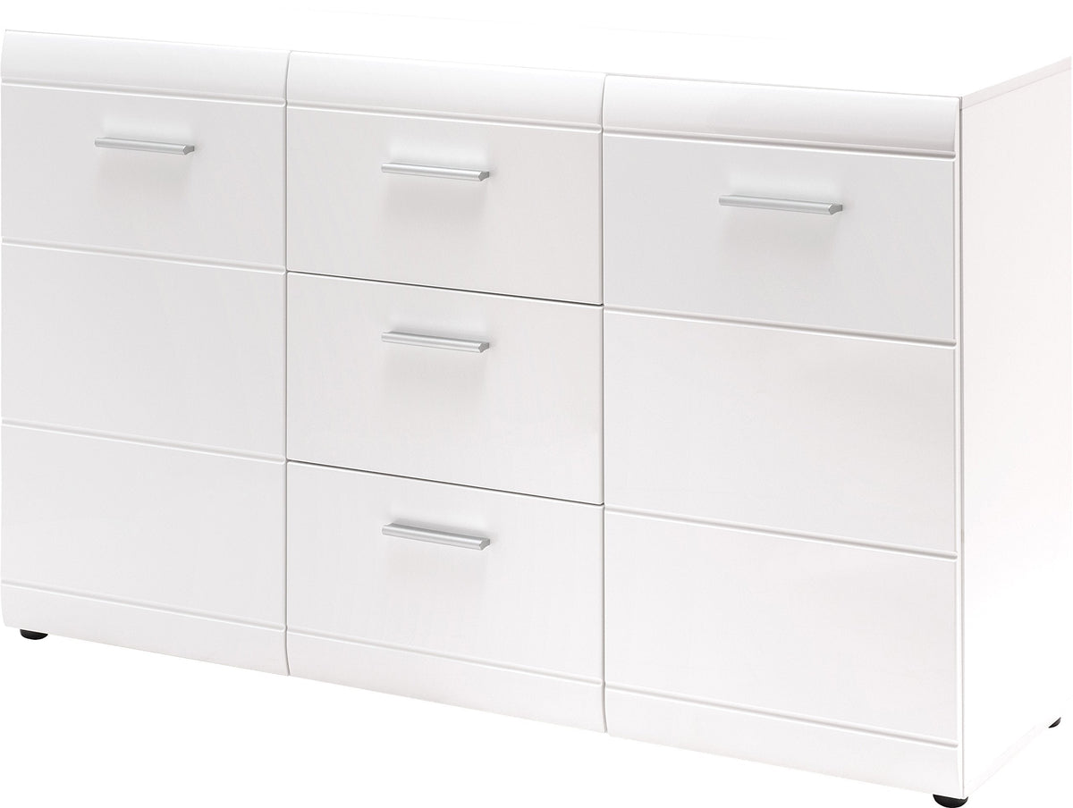 Germania Sideboard 3580-84 GW-Adana, in White, Fronts high gloss with groove milling, 144 x 86 x 40 cm (WxHxD)