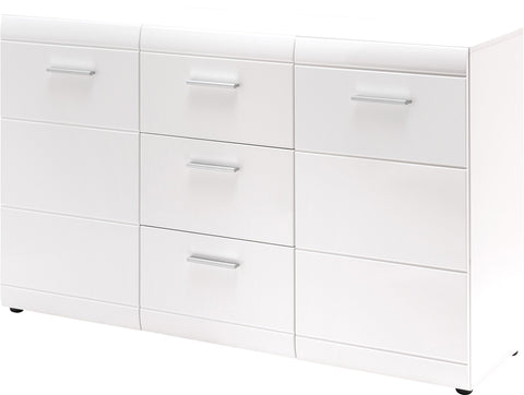 Germania Sideboard 3580-84 GW-Adana, in White, Fronts high gloss with groove milling, 144 x 86 x 40 cm (WxHxD)