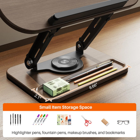 Book Stands for Reading,360 Degree Rotation, Height Adjustable, with Storage Slot,Suitable for Office, Kitchen, Cookbook, Textbook, Recipe