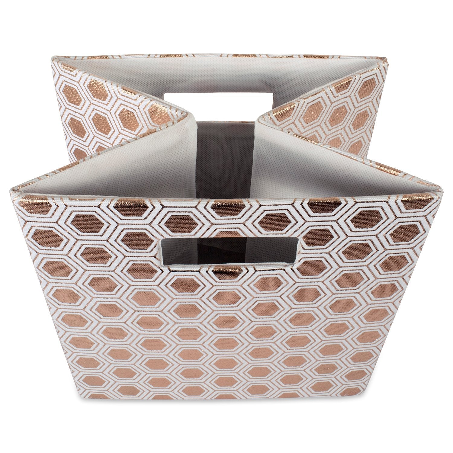 DII Hard Sided Collapsible Fabric Storage Container for Nursery, Offices, & Home Organization, (11x11x11") - Honeycomb Copper