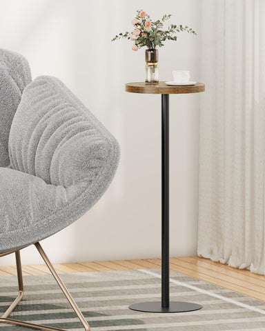TUTOTAK Tall Round Side Table, Small End Table, Drink Table, Pedestal Side Table, livingroom, Brown TB01BB065EU