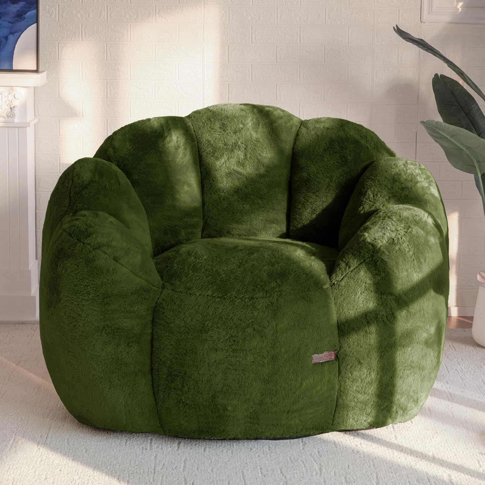 MAXYOYO Floral Shaped Bean Bag Sofa, Includes Filling, Faux Fur Fabric