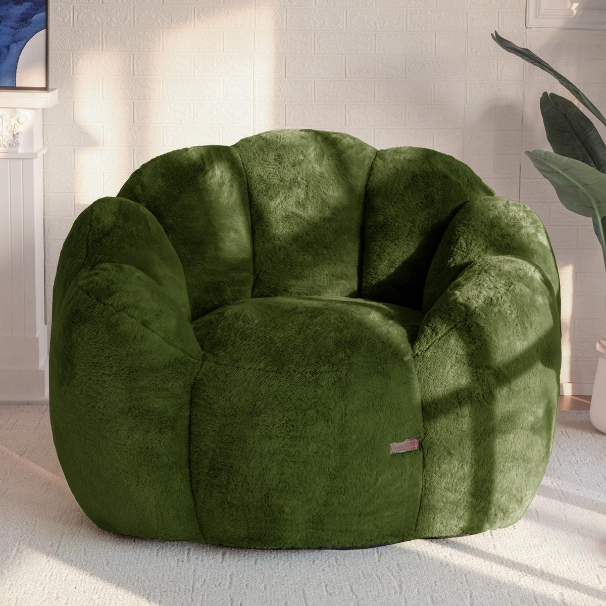 MAXYOYO Floral Shaped Bean Bag Sofa, Includes Filling, Faux Fur Fabric