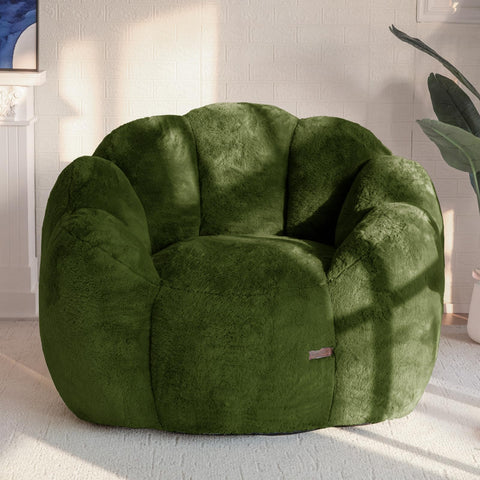 MAXYOYO Floral Shaped Bean Bag Sofa, Includes Filling, Faux Fur Fabric