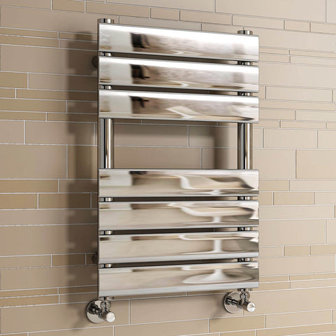 iBathUK Zerith Wall Mounted Flat Panel Heated Towel Rail, 7 Column Slim Flat Steel Hydronic Central Heating Towel Radiator with High Thermal Output