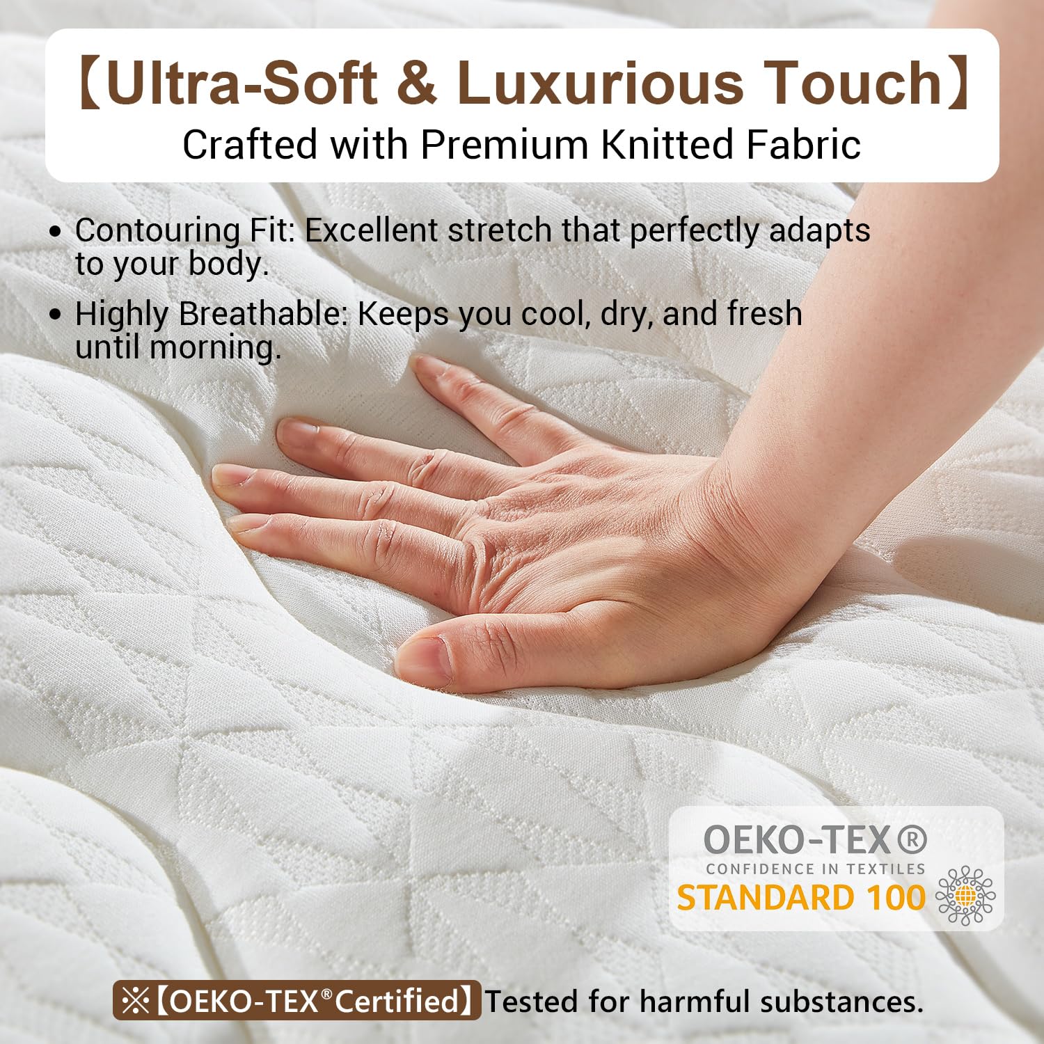NineLan Orthopaedic Small Double Mattress 4FT for Back Pain Relief, 8.7 Inch Hybrid 5-Zone Pocket Sprung Mattress with Cooling Gel Memory Foam &