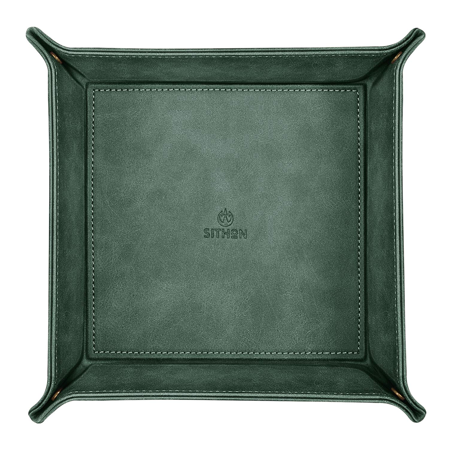 SITHON Valet Tray Premium PU Leather Desktop Storage Organizer