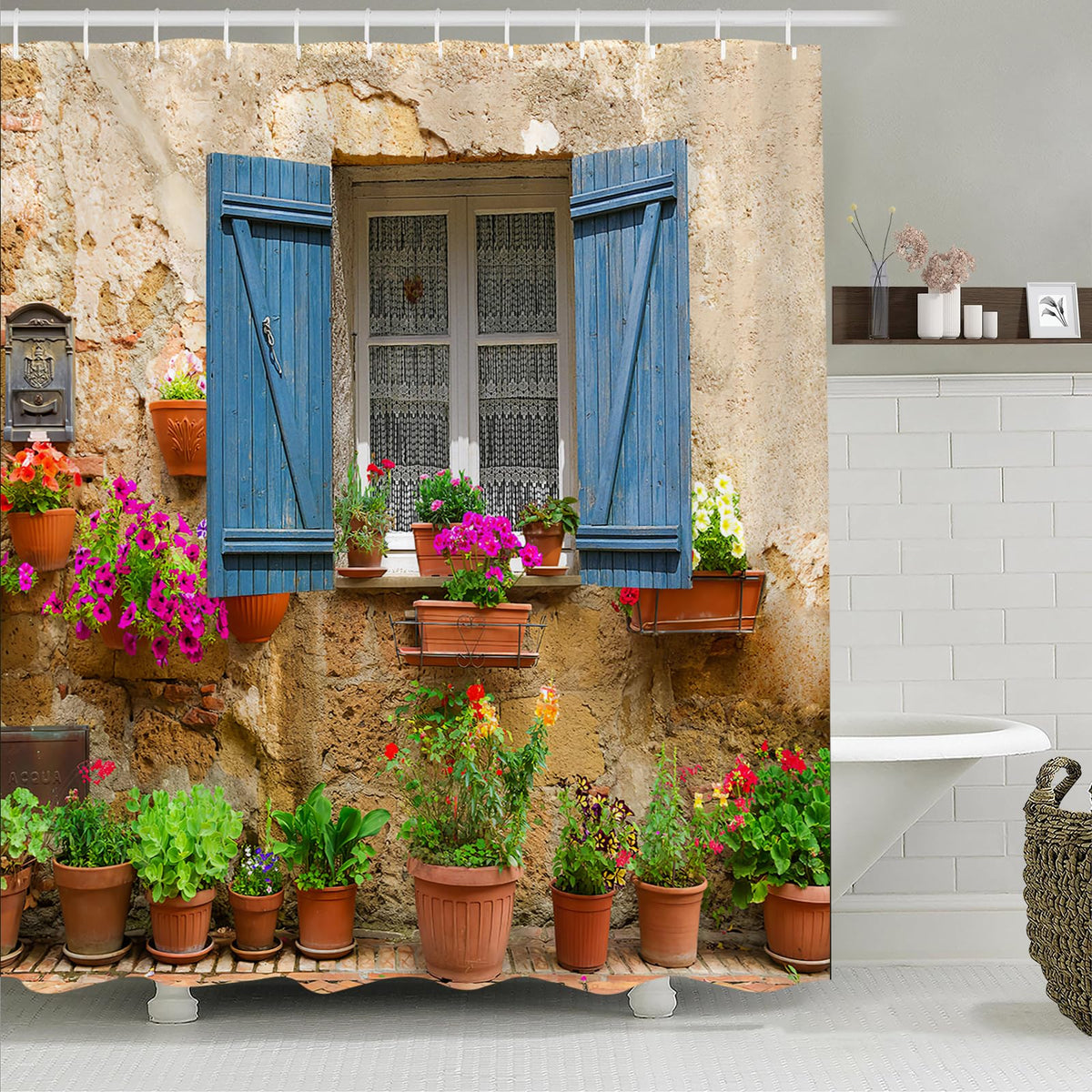 Simpomsy European Shower Curtain Nature Scene 3d Print Greek Shower Curtain Polyester Fabric Bath Curtain Curtains Bathroom Fabric Shower Street View