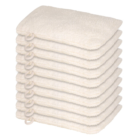 Perefly Washcloth Small Towels Set - 15 X 21 CM Hand Towels for Bathroom & Gym - Soft & Absorbent - Fast Drying Wash Cloths 10 Pack (Ivory)