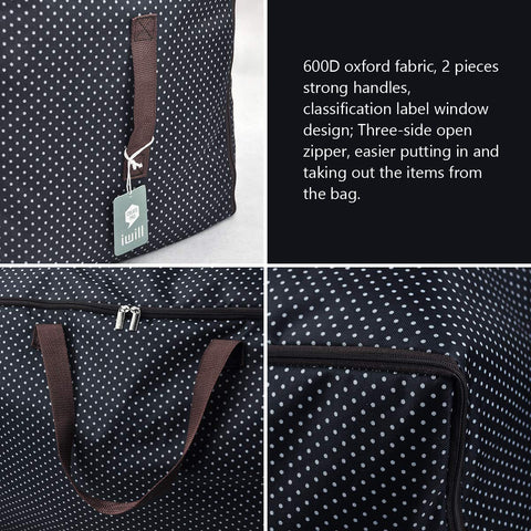 iwill CREATE PRO 100L Water-Resistant Storage Bag, 70x42x35cm Oversized Organiser for Comforters, Blankets & Clothes, Travel Duffel
