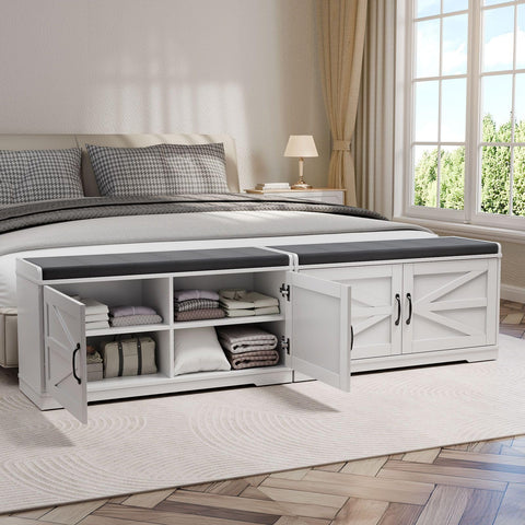 Feonase Shoe Storage Bench with Seat, Shoe Rack with Door, 150kg Load, Closed Shoe Bench, 35 x 100 x 50 cm, Shoe Cabinet for Living Room, Bedroom