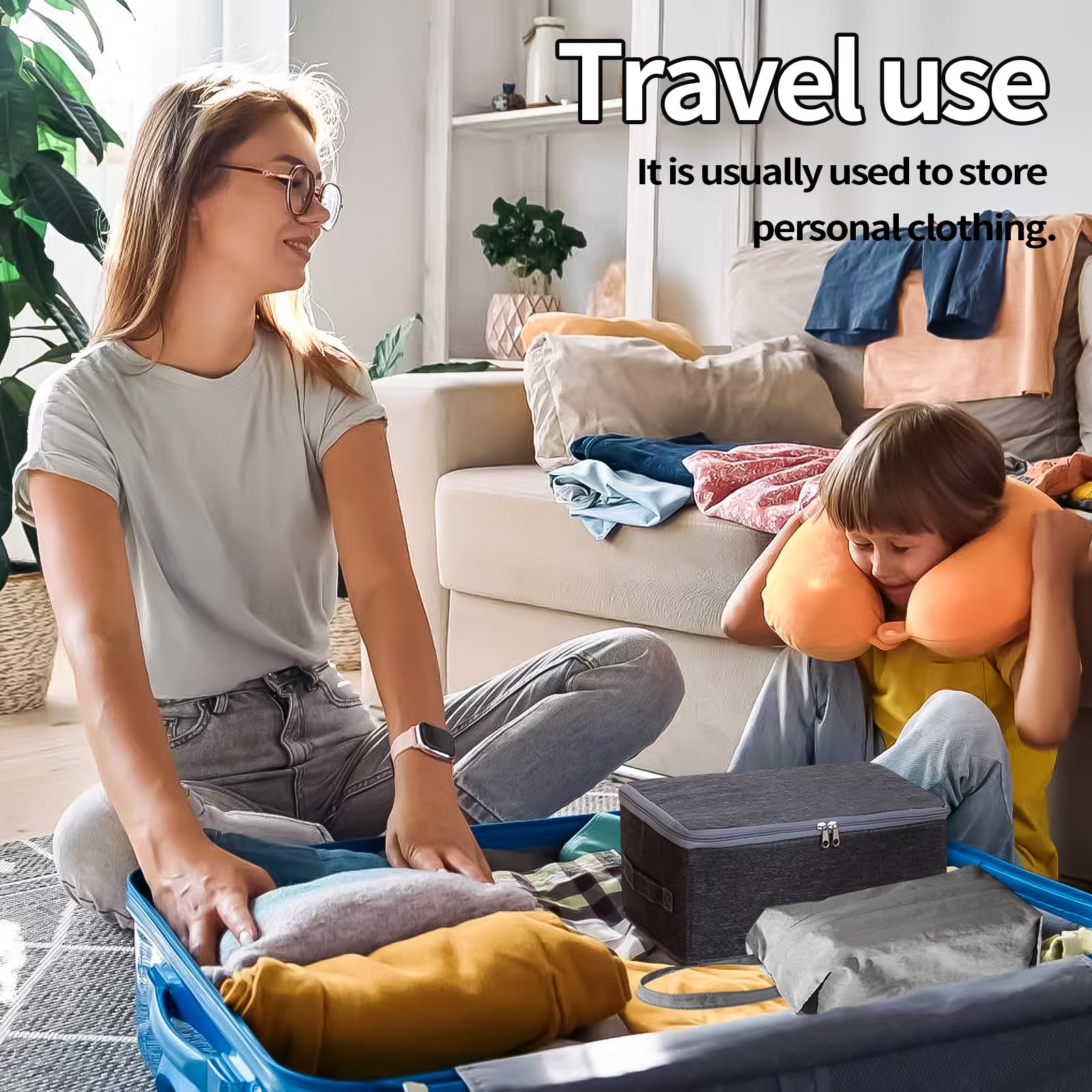 Lockable Box, Medicine Storage Box Boxes Storage with Lock, Foldable Storage Box, Mini Lock, 2 Storage Bags for Socks and Underwear, Waterproof