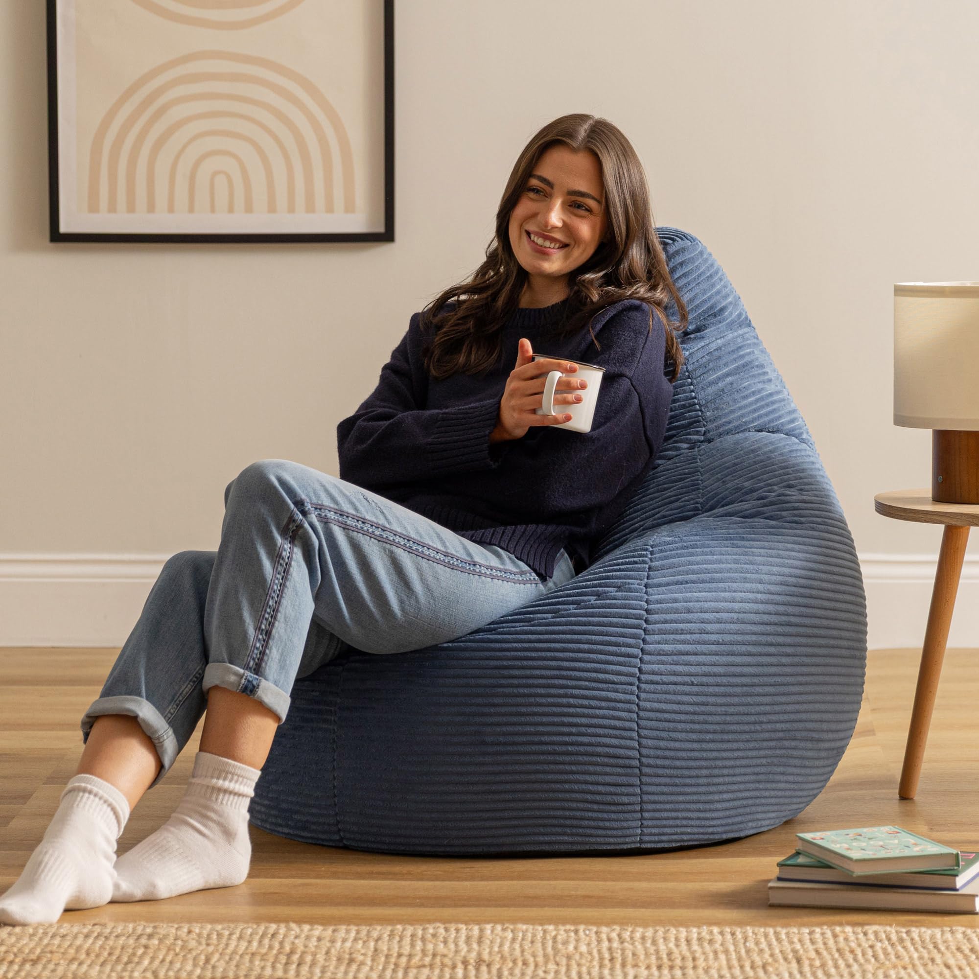 icon Dalton Cord Bean Bag with Filling Included, Blue
