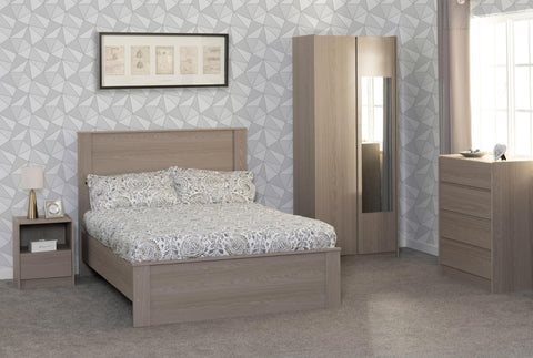 Seconique Paris 2 Door Mirrored Wardrobe in Smoked Ash Effect