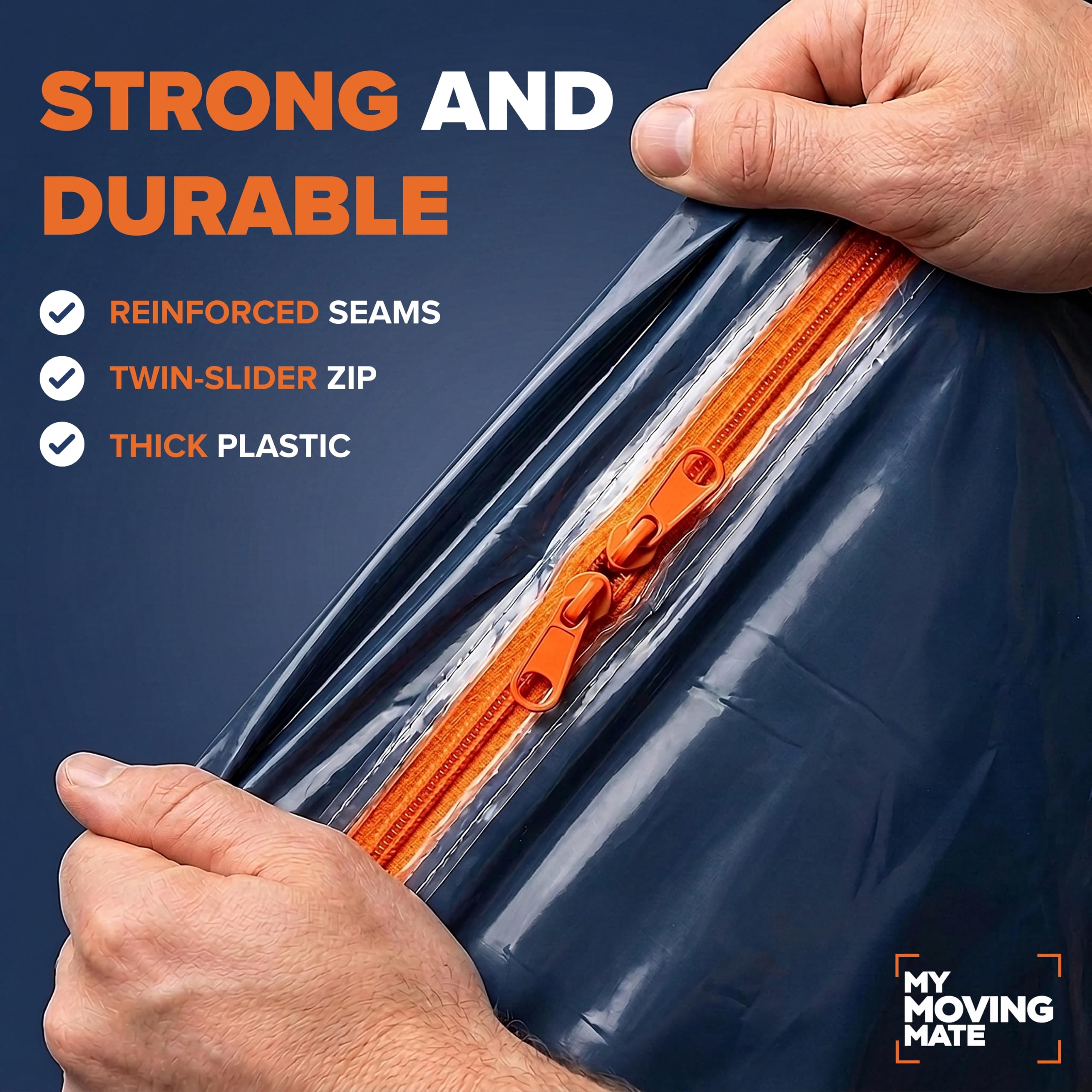 Double Mattress Bag for Moving House and Storage with Zip Cover, 4ft 6