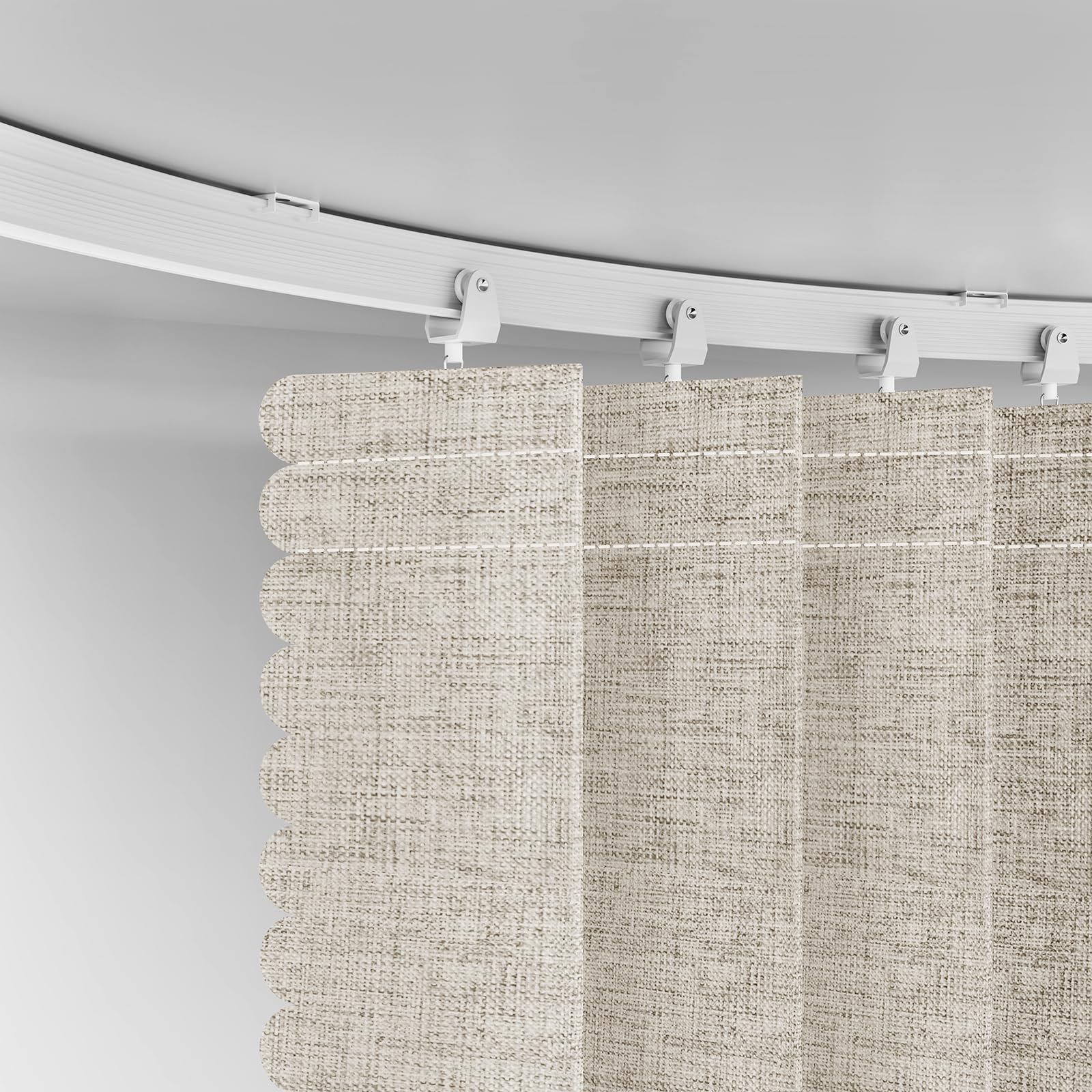 Room Divider Curtain Sets with Flexible Ceiling Track, Privacy Soundproof Curtain for Bedroom Office Patio Sliding Door