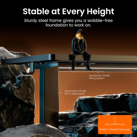 ErGear Electric Standing Desk 120 x 60cm 4 Memory with Splice Board
