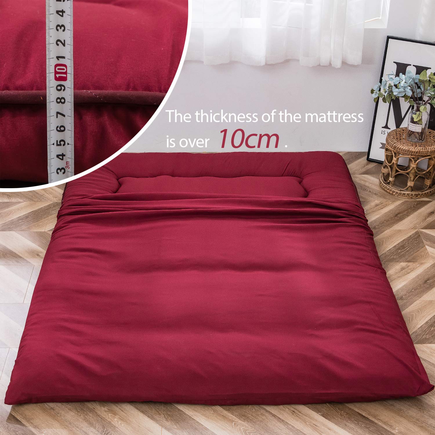 MAXYOYO Futon Mattress, Padded Japanese Floor Mattress Quilted Bed Mattress Topper