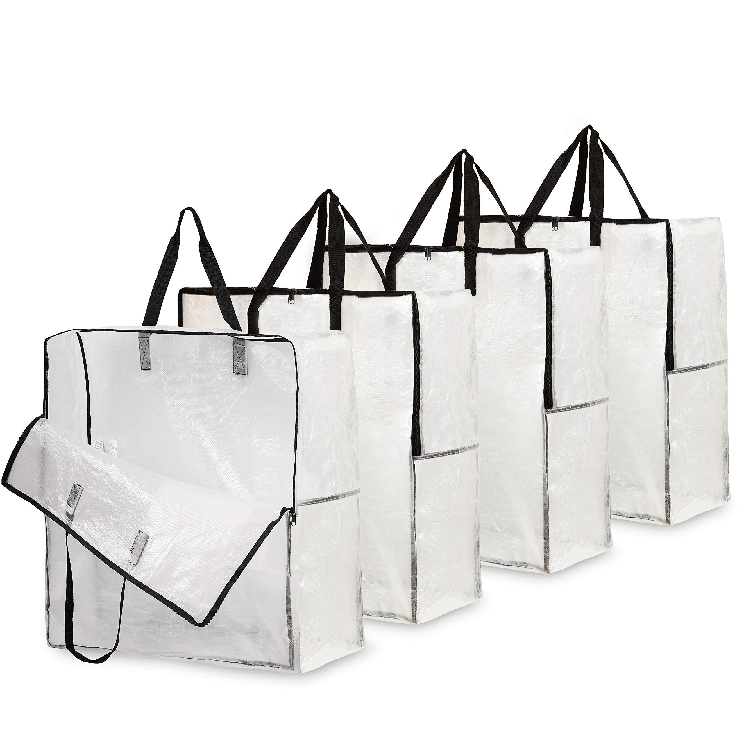 DECO EXPRESS Laundry Bags XL, Pack of 4 Heavy Duty Jumbo Garage, Attic or Underbed Storage Solutions for Clothes, Bedding, Duvet