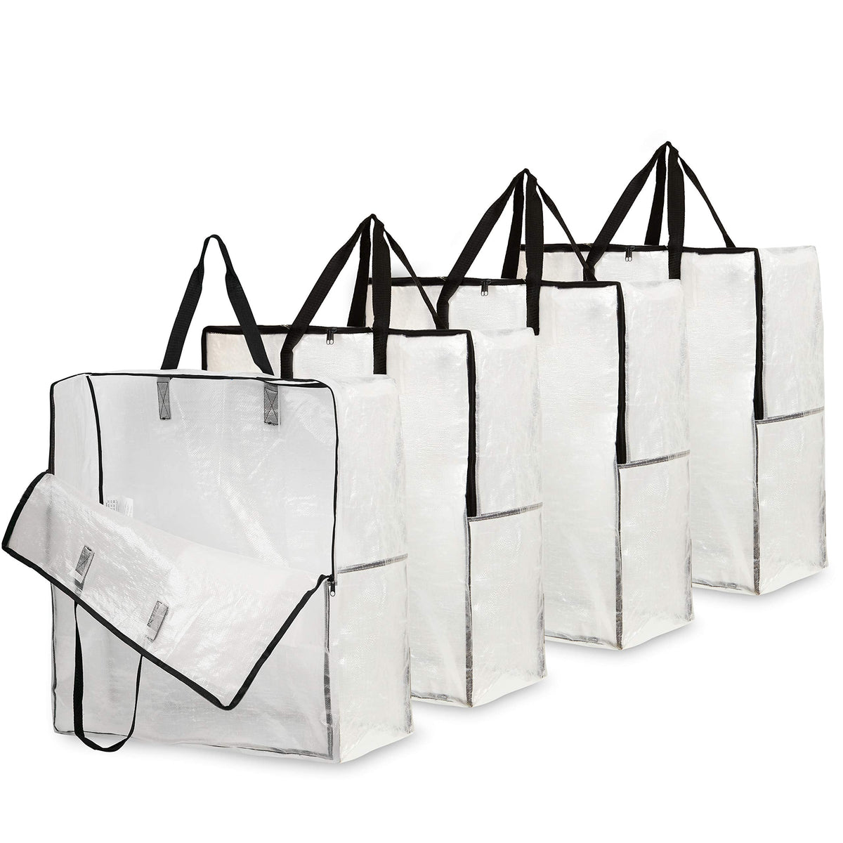 DECO EXPRESS Laundry Bags XL, Pack of 4 Heavy Duty Jumbo Garage, Attic or Underbed Storage Solutions for Clothes, Bedding, Duvet