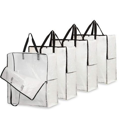 DECO EXPRESS Laundry Bags XL, Pack of 4 Heavy Duty Jumbo Garage, Attic or Underbed Storage Solutions for Clothes, Bedding, Duvet