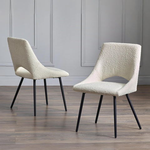 Julian Bowen Iris Dining Chairs, Set of 2, Ivory - H84 x W52 x D61cm