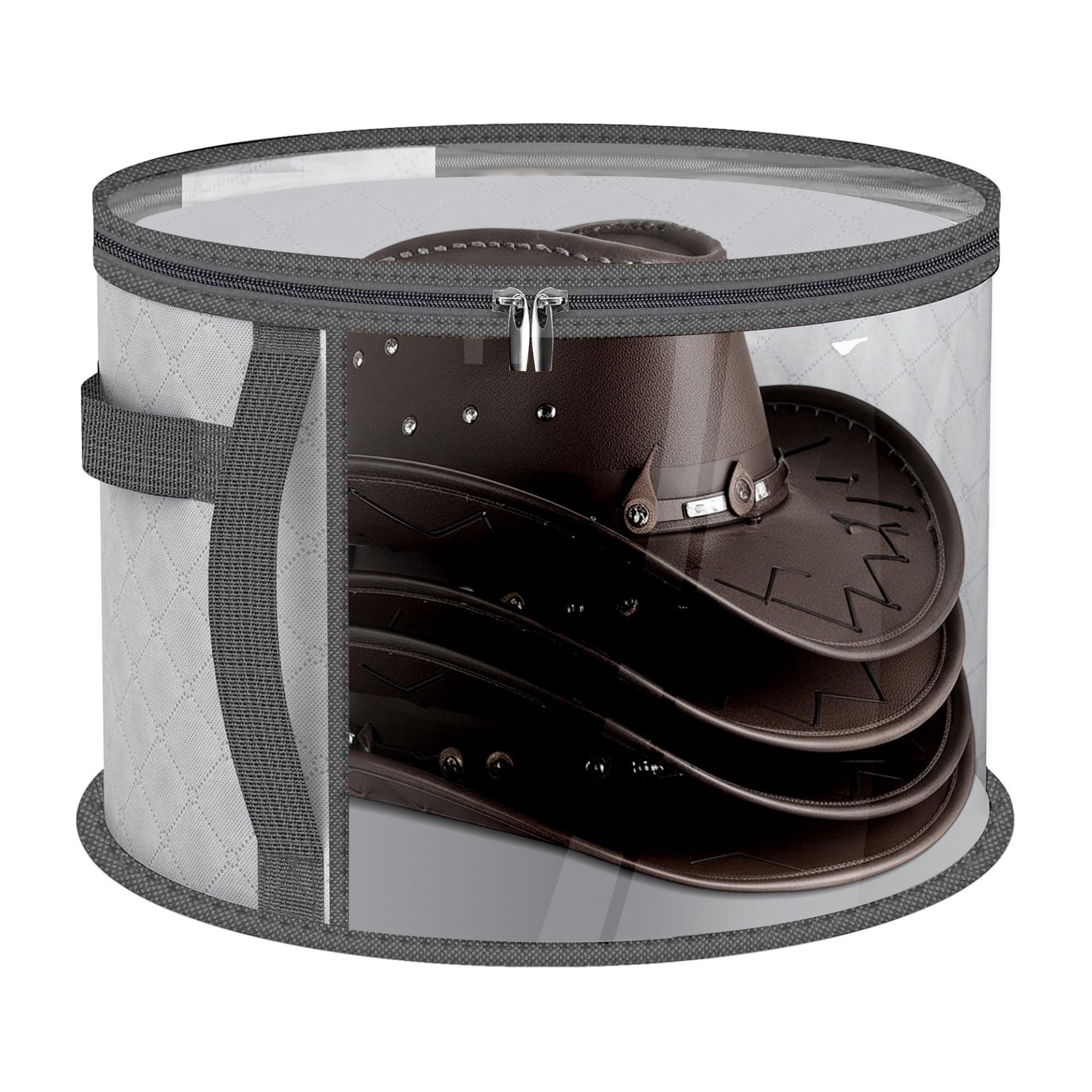 Adorila Clear Hat Storage Bag with Carrying Handles, Grey