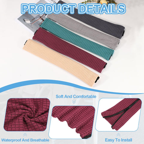 PATIKIL 55 x 9cm Office Chair Armrest Covers, 1 Pair Office Chair Arm Covers Computer Chairs Arm Rest Cover with Zipper Removable Rest Slipcover Hand