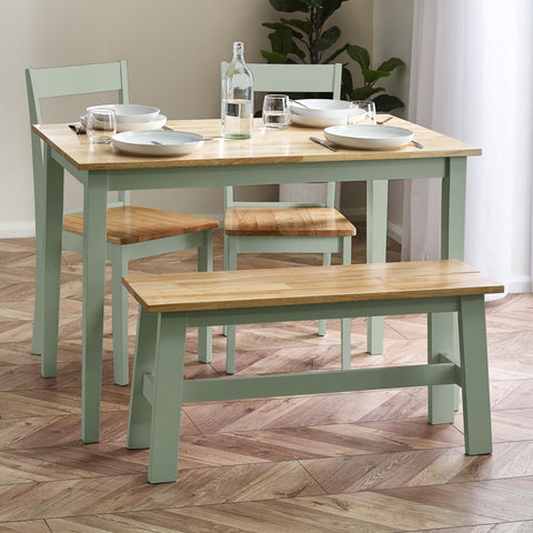 Julian Bowen Linwood Dining Table for 4, Sage Green/Wood - H75xW114xD68cm