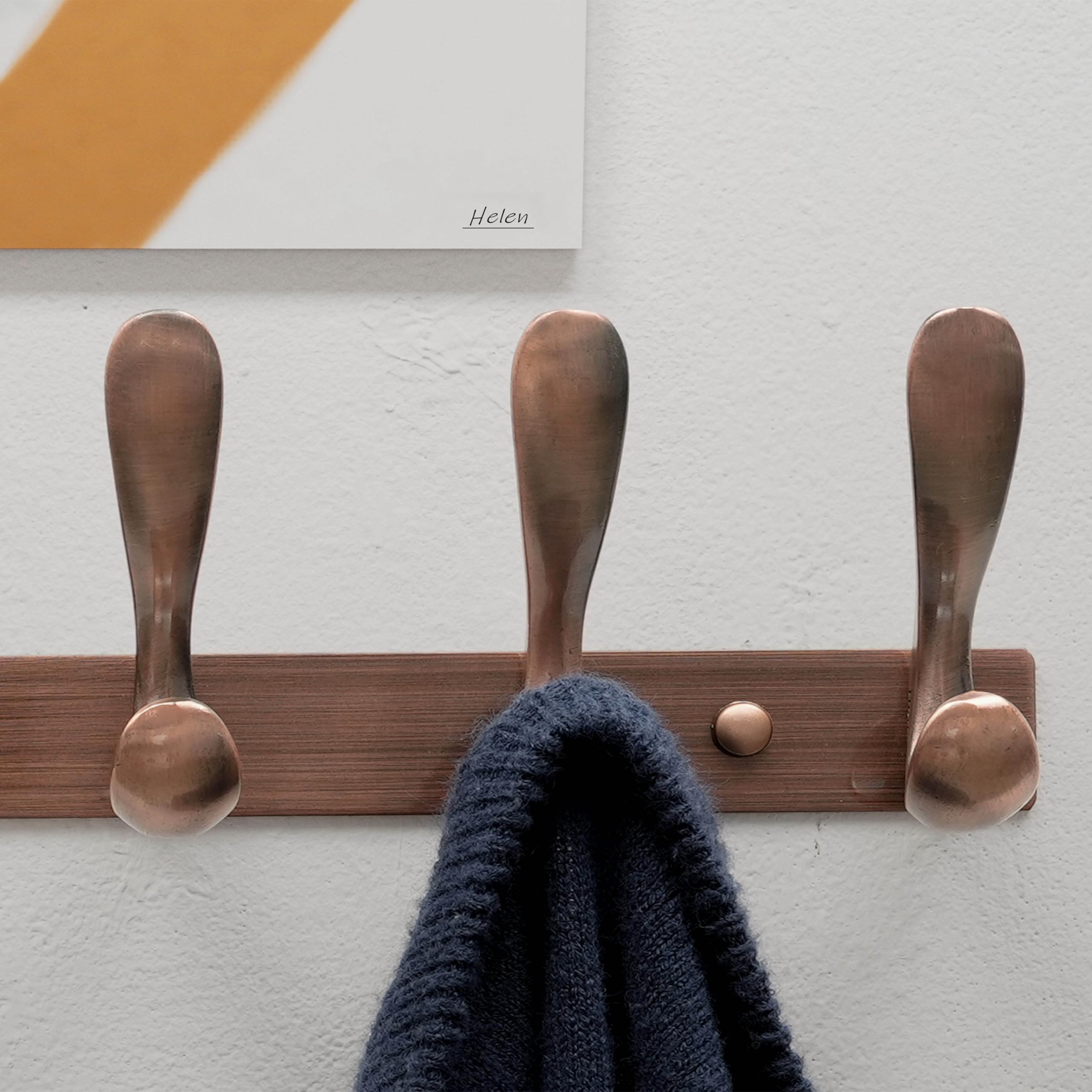 HONSKY Wall Mounted Coat Rack - 94cm Long Heavy Duty Metal 10 Double Hook, Sturdy & Space-Saving, for Hallway,Bedroom, Entryway, Holds Jackets