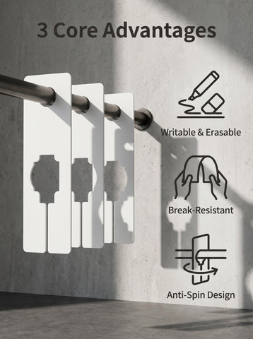 20 PCS Wardrobe Dividers for Clothes, Rectangular White Plastic Closet Dividers with Marker – Writable, Erasable & Reusable
