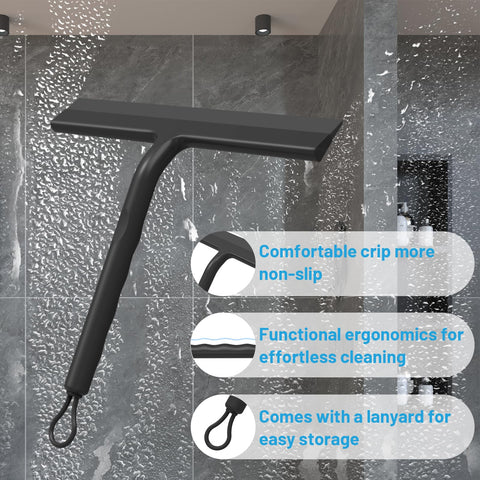 Shower Squeegee, Window Squeegee for Shower Doors with Hook