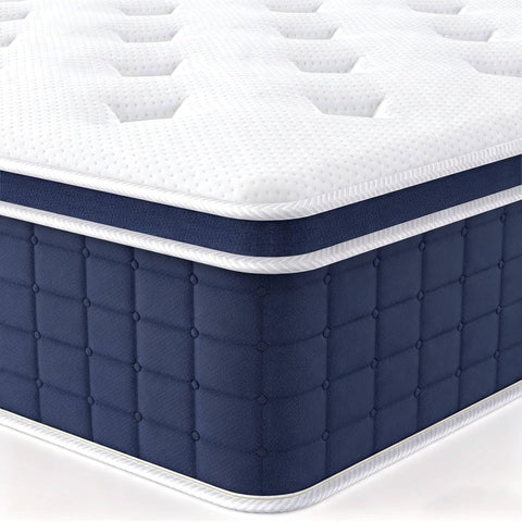 EDIMENS Double Mattress 4FT 6(135x190cm) - 25cm Medium Firm Hybrid with Memory Foam & Open Coil | Orthopaedic Back Support & Pressure Relief