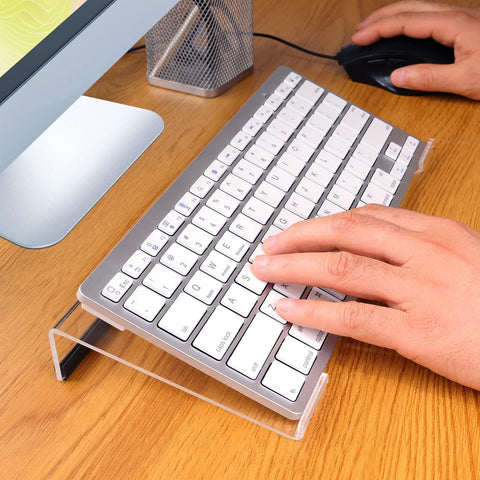 Shirene Acrylic Keyboard Holder,Tilted Keyboard Stand,Computer Keyboards Stands With Black Anti-Slip Strips,Computer Keyboards Stand Ergonomic