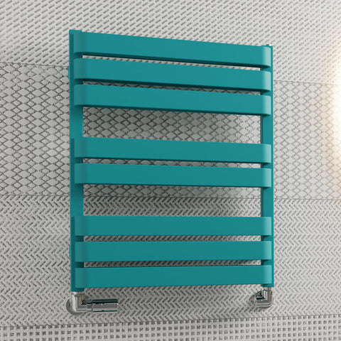 Terma Towel Rail (Cen./Heating), Steel, RAL 5018 (Matt) Teal, 655h x 500w [1569 BTUs t50]