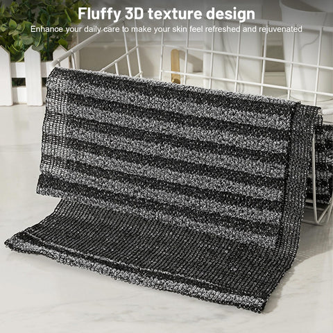 VLUVLA Exfoliating Antibacterial Shower Towel, Japanese Exfoliating Shower Towel, Back Exfoliator, Double-Sided Washcloth